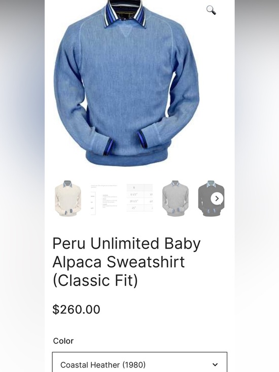 Peru Unlimited Baby Alpaca Sweatshirt (Classic Fit)